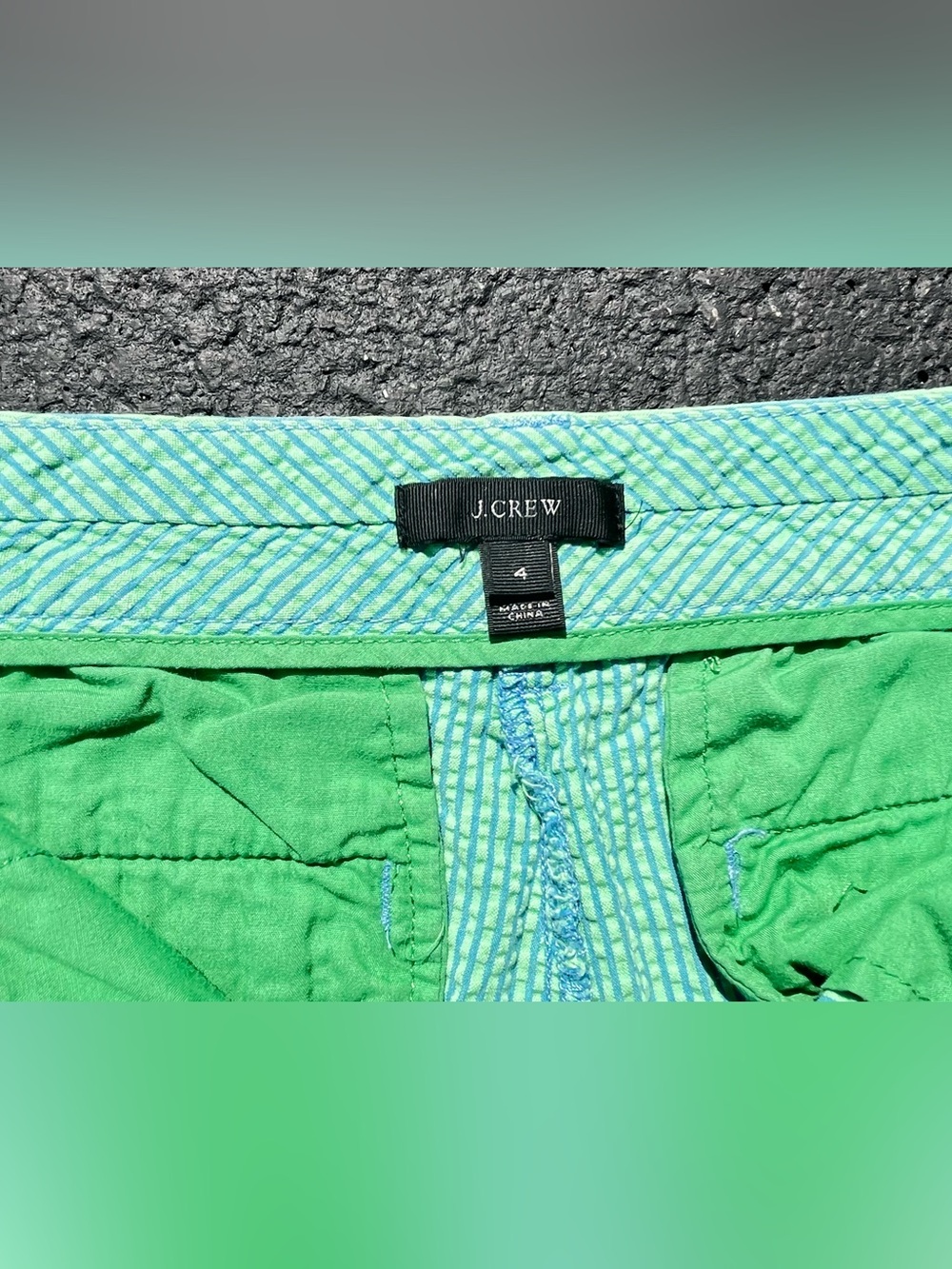 J.Crew Women’s Mint Seersucker Bermuda Textured Chino Shorts Size 4 - Picture 7 of 8